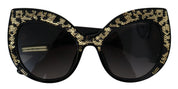 Black Gold Sequin Butterfly Polarized DG4326 Sunglasses