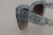 Blue Lace Acetate Crystal Butterfly DG4231 Sunglasses