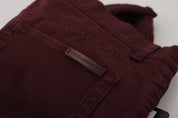 Bordeaux Cotton Stretch GOLD Denim Jeans