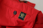 Red Cotton Slim Fit Trousers Chinos Pants