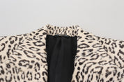 White Leopard Single Breasted Coat Blazer