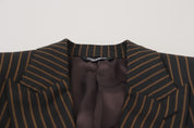 Black Brown Stripes Single Breasted Blazer