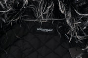 Black White Fur Shearling Full Zip Jacket
