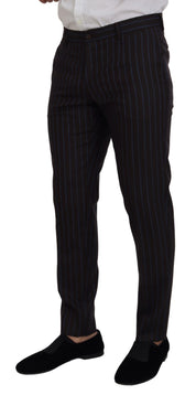 Black Striped Wool Formal 2 Piece Suit