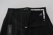 Black Striped Men Trousers Cotton Pants