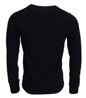 Blue Cashmere iit Print Pullover Sweater