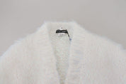 White Long Sleeves Fringes Cardigan Jacket