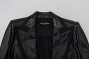 Black Long Sleeves Crop Blazer Cotton Jacket