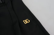 Black Straight Fit Cotton Pants