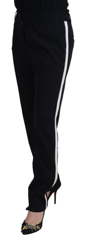 Black Tapered Women Wool Pants
