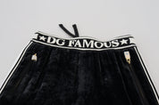 Black DG Logo Velvet Trouser Pants