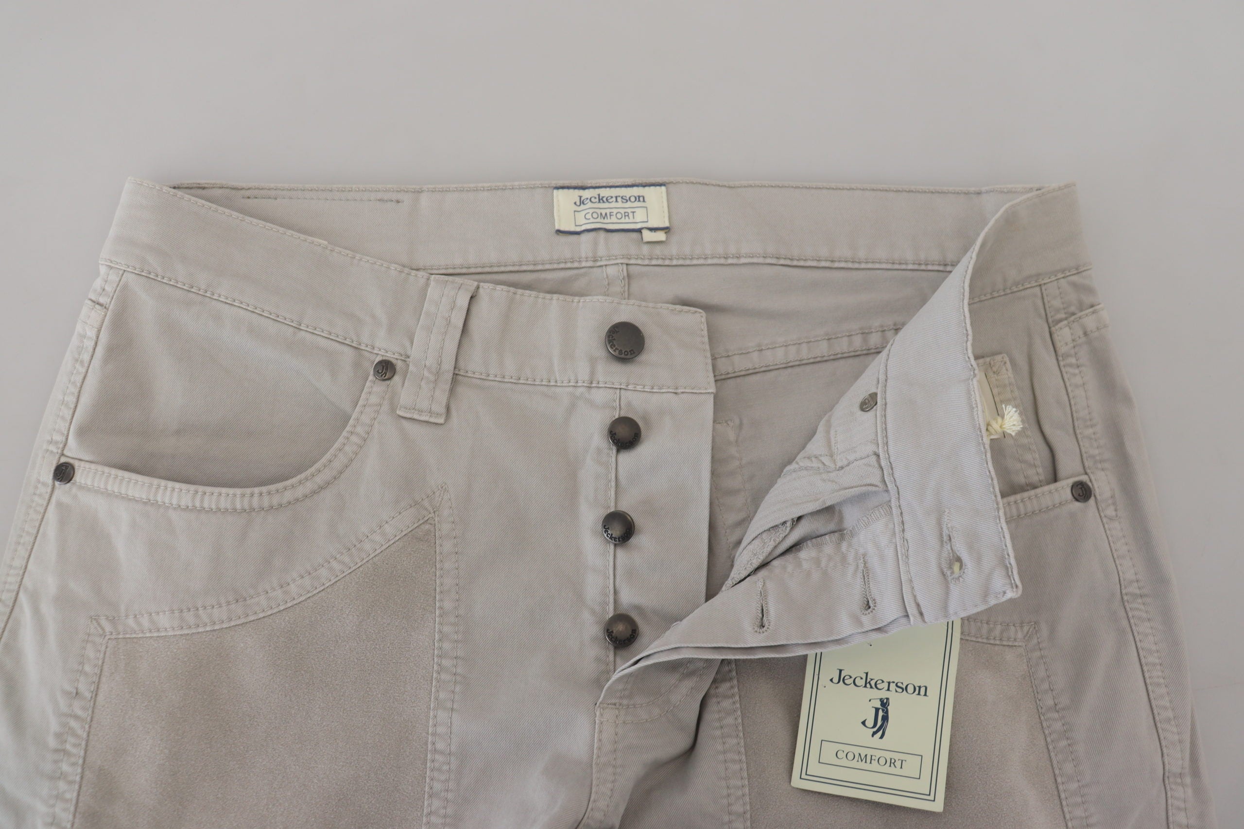 Gray Cotton Tapered Men Casual Pants
