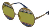 Gold Oval Metal Crystals Shades DG2209B Sunglasses