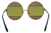 Gold Oval Metal Crystals Shades DG2209B Sunglasses