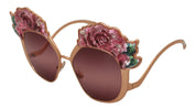 Pink Gold Rose Sequin Embroidery DG2202 Sunglasses