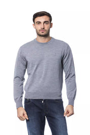 Gray Merino Wool Men Sweater
