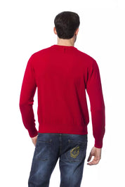 Red Merino Wool Men Sweater