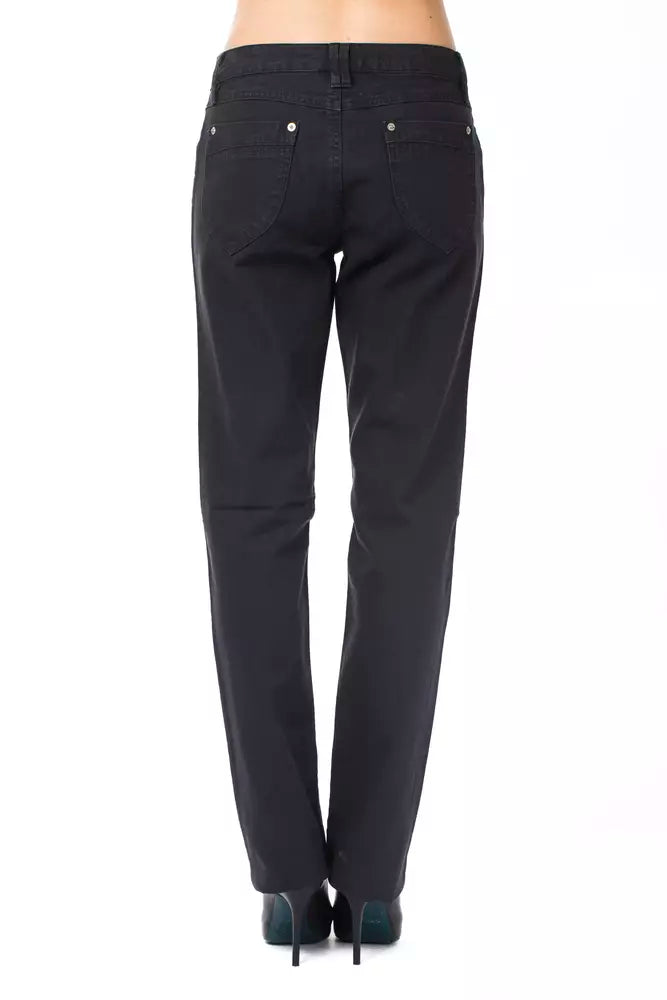 Blue Cotton Women's Pants