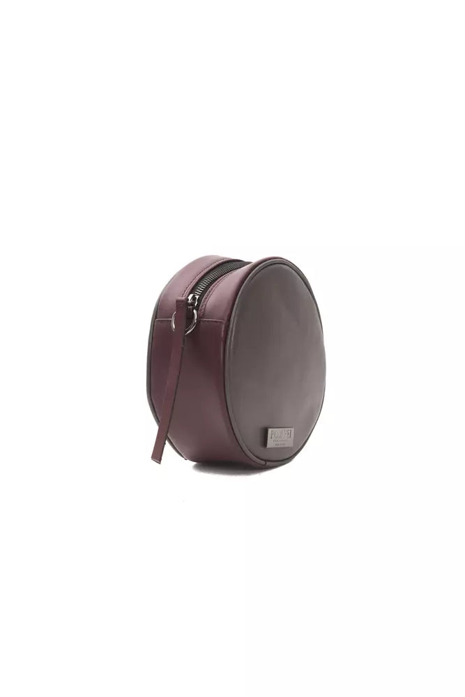 Burgundfärgade läder Crossbody-väska för kvinnor