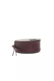 Burgundfärgade läder Crossbody-väska för kvinnor