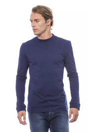 Blue Cotton Men Sweater