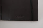 Black Leather Bifold Travel Holder Logo Wallet
