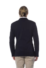 Blue Viscose Men Blazer