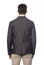 Gray Cotton Men's Blazer
