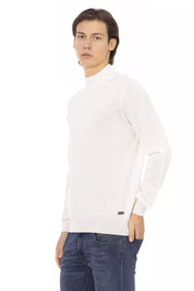 White Fabric Men Sweater