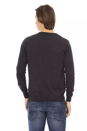Gray Fabric Men Sweater