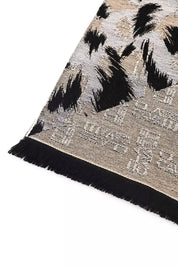 Beige ullhalsduk med Animalier Fantasy-logotyp