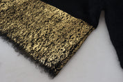 Black Gold Turtleneck Mohair Pullover Mens Sweater
