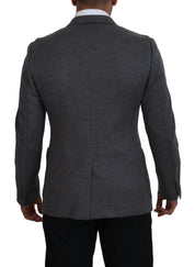 Gray Wool Stretch Slim Fit Jacket Blazer