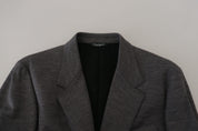 Gray Wool Stretch Slim Fit Jacket Blazer