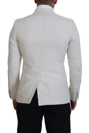 White Linen Slim Fit Jacket Blazer