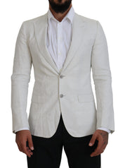 White Linen Slim Fit Jacket Blazer