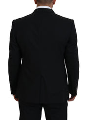 Black Wool Stretch Slim Fit Jacket Blazer