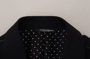 Black Wool Stretch Slim Fit Jacket Blazer