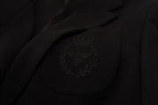 Black Wool Crown Slim Fit Jacket Blazer