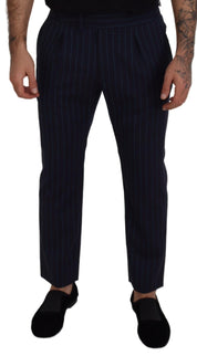 Blue Striped Men Formal Pants