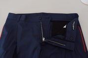 Blue Cotton Chino Formal Pants