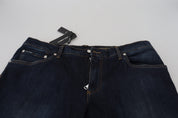Blue Cotton Straight Fit Casual Denim Jeans