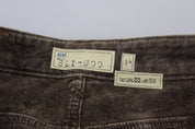 Gray Washed Cotton Corduroy Slim Fit Men Jeans