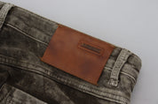 Gray Washed Cotton Corduroy Slim Fit Men Jeans