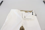 White Brown Slim Fit Chino Pants