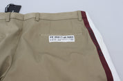 White Brown Slim Fit Chino Pants
