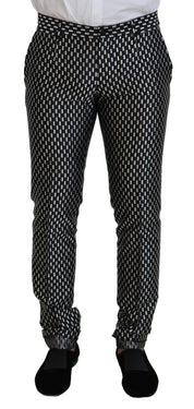 Black White Silk MARTINI Slim Fit Suit