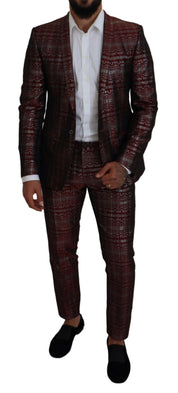 Bordeaux Silver GOLD Slim Fit Suit