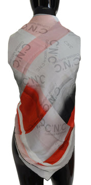 Gråröd sjal med omlottkrage