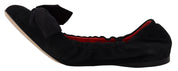 Black Suede Flat Slip On Ballet Shoes